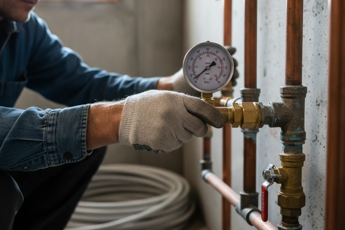 Pressure testing a repaired line during Water Line Repair in Hubbardston